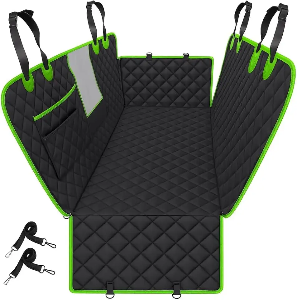 Capa Pet Impermeável para Carro – 4 em 1 com Proteção Total, Antiderrapante, Acolchoada e com Cinto de Segurança | Para Cães e Gatos (Verde)