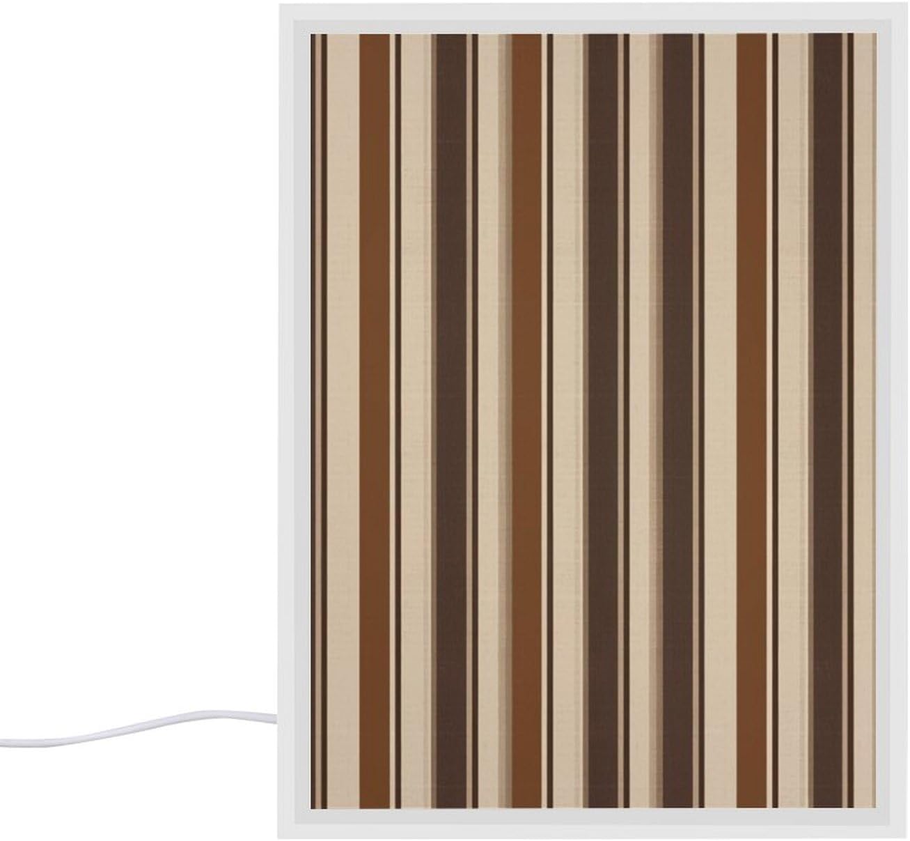 Brown Stripe Vanity Mirror with Lights Lighted Makeup Mirror with 3-Color Lighting Dimmable LED Makeup Mirror for Vanity Desk Tabletop Bedroom Dressing Room