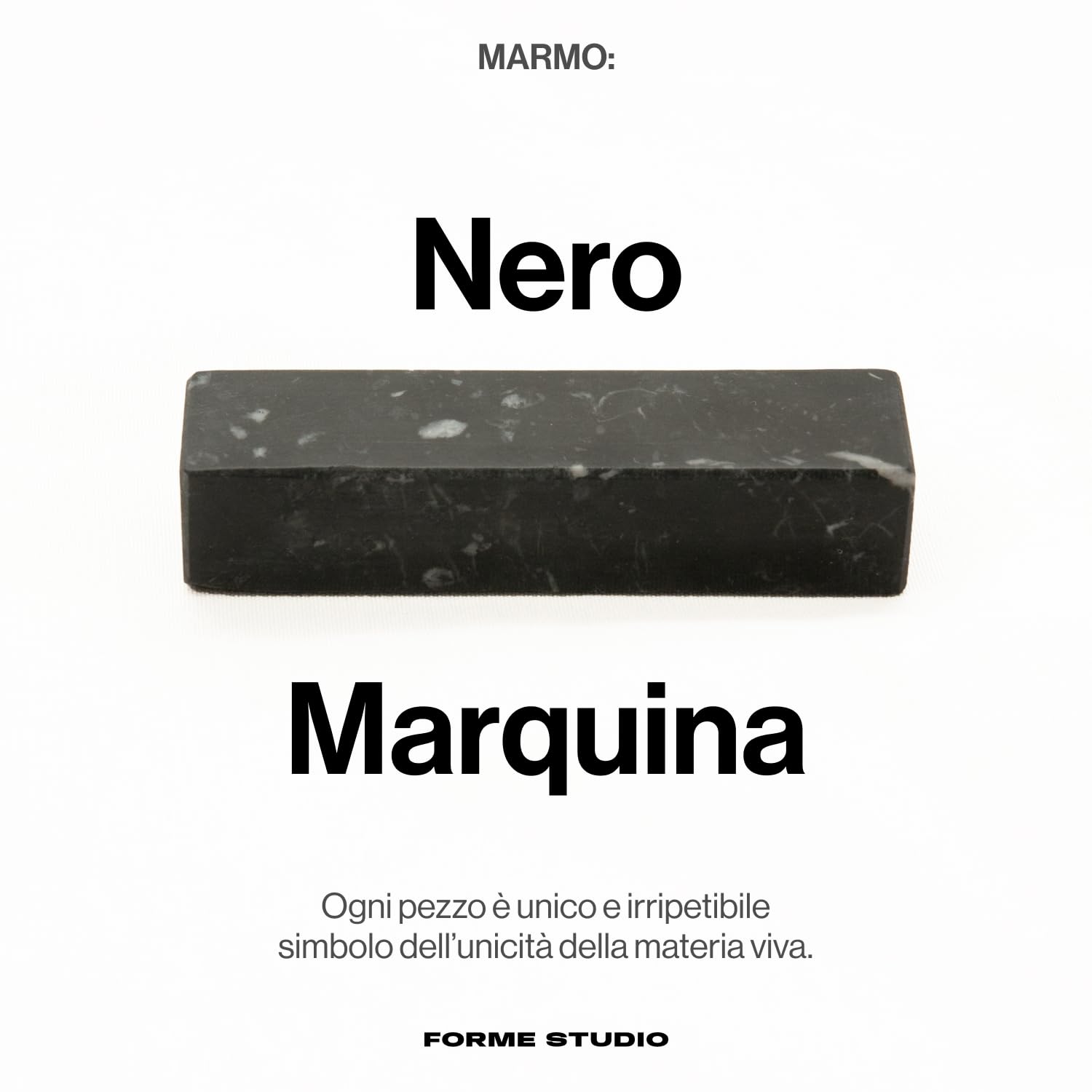 FORME STUDIO Set 4 Poggia Posate in Marmo Nero Marquina – Supporto Elegante per Posate e Bacchette – Accessorio Artigianale da Tavola Made in Italy