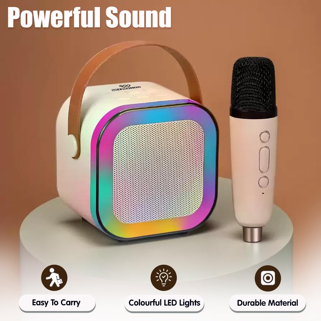 Wembley Rechargeable Karaoke Mic with Speaker for Singing | Wireless Mini Portable Bluetooth Speaker with Microphone & LED Lights | Cute Birthday Gift for Kids Musical Toys for... - Image 6