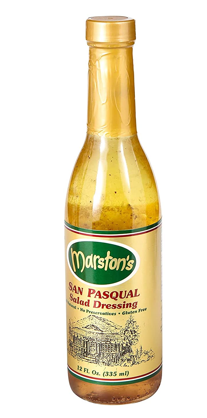 Marston's San Pasqual Salad Dressing Glass Bottle 12 Oz - Vinaigrette Italian Balsamic Champagne Style Dressing