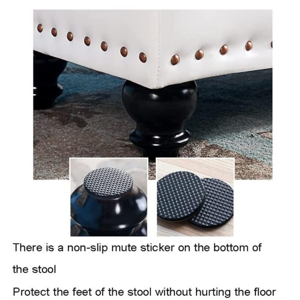Otomana Plegable con Almacenamiento, Taburete Rectangular para sofá con Almacenamiento y Tapa abatible, Banco para Zapatos de Cuero, Estructura de Madera Maciza con Tapa