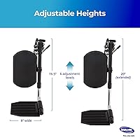 Vista 7 de Invacare Reposapiernas Elevable para Silla de Ruedas con Soporte Acolchado para Pantorrilla, Reposapiés con Función Abatible, Longitud Ajustable