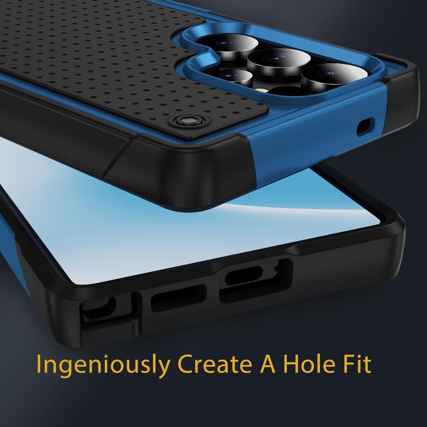 Designed for Samsung Galaxy S25 Ultra Case 2 in 1 Gift Militay Grade Drop Protective Rugged Heavy Duty Cover Shockproof Case for Galaxy S25 Ultra Phone Case for women men boy girl (Blue+Black) - Image 5