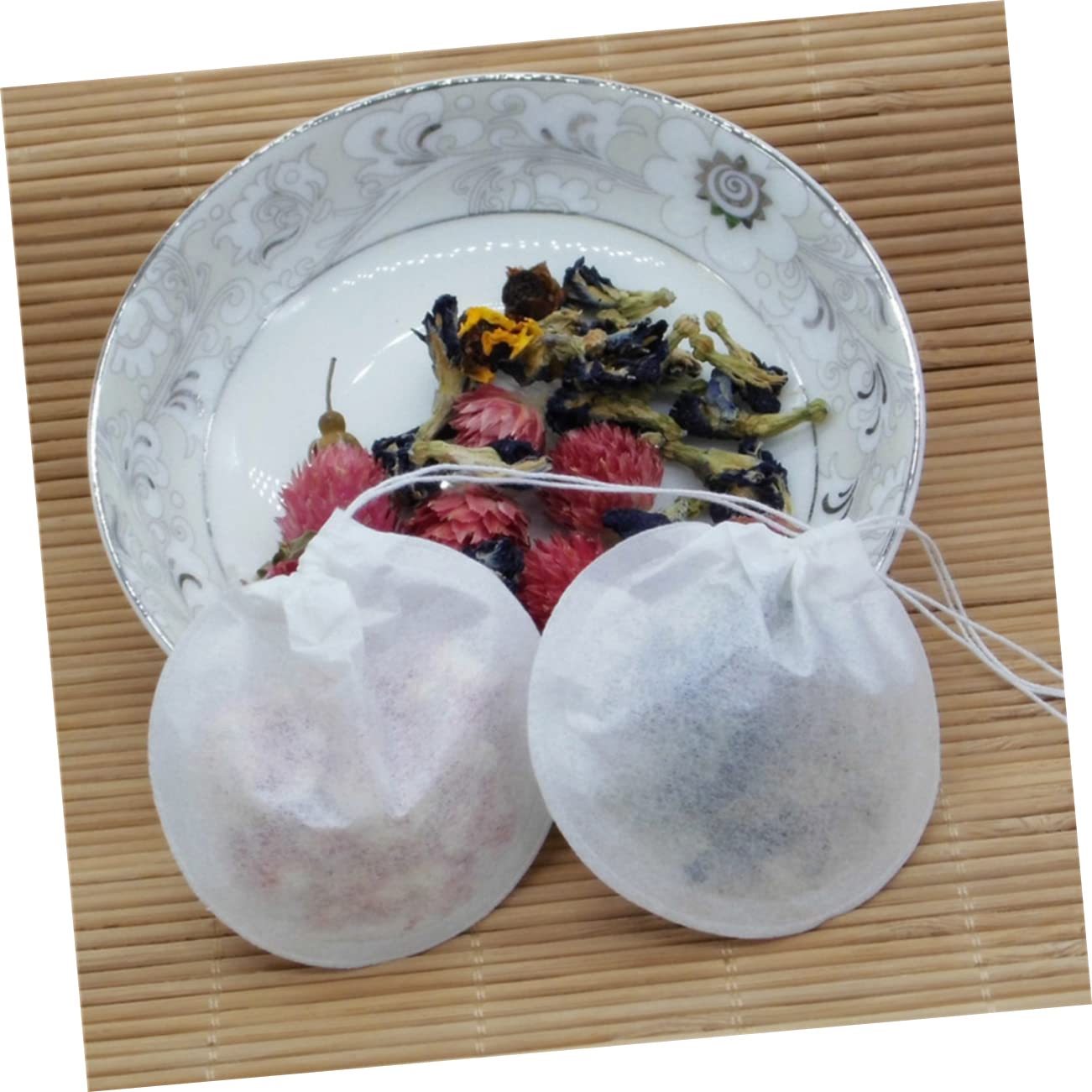 BESTonZON 600piezas Bolsas De Té Desechables De Filtros Redondos De Papel Para Té Suelto Blancas