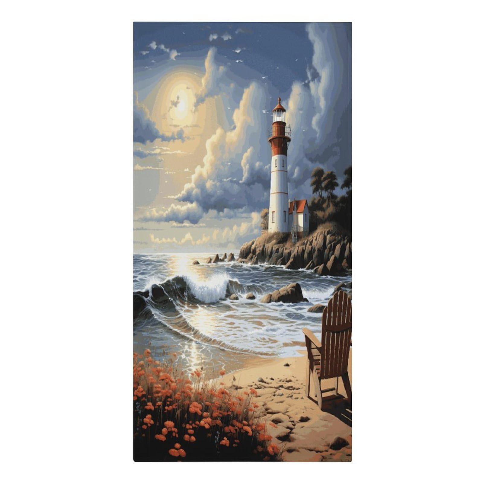 Adfgyerh Women's Style Sea Lighthouse Sandbeach Microfiber Sand Free Towels Large Quick-Dry. Beach Towel For Swimming Pool Camping Beach .Beach Accessories， They Are Essential Accessories For Adults, And Men, Vacatio