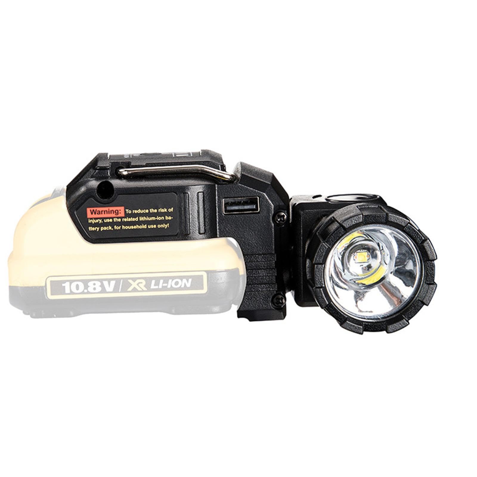 ZEZEFUFU Latarka 12 V ręczna lampa robocza LED do DeWalt 12 V MAX akumulator litowo-jonowy, 280 lm reflektor LED na zewnątrz oświetlenie miejsca pracy
