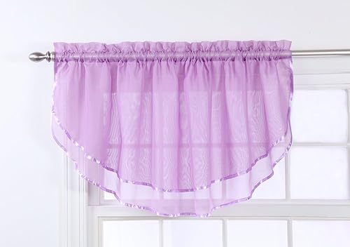 Stylemaster Elegance - Cenefa de gasa transparente (59.8 x 23.6in), color lila