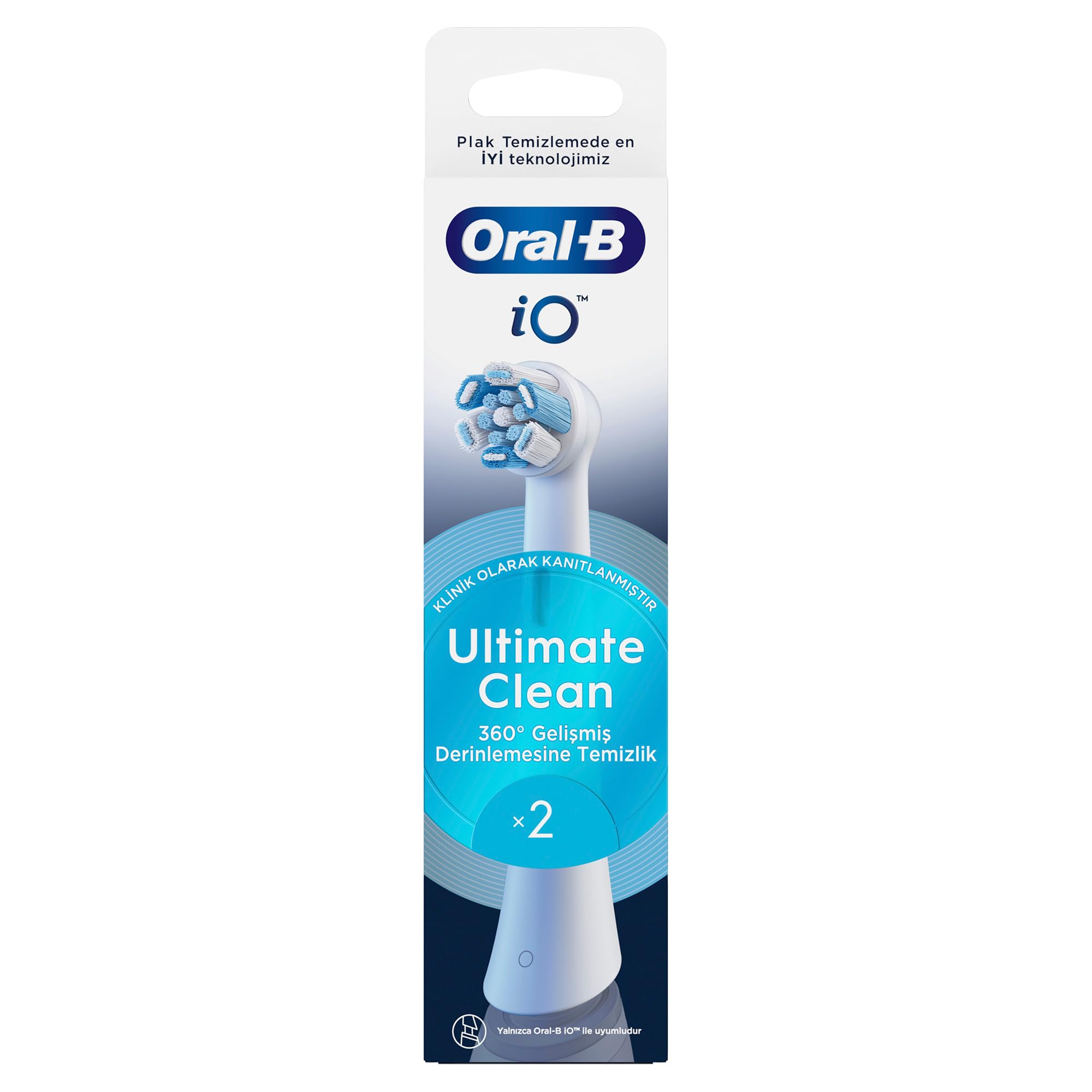Oral-B iO 2 Şarjlı Diş Fırçası - Pembe + Oral-B iO Ultimate Clean Beyaz Diş Fırçası Yedek Başlığı 2 Adet