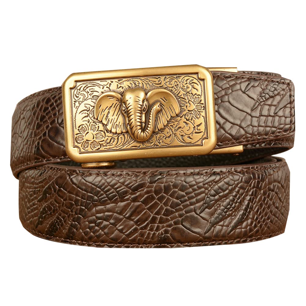 BDAYEK Men's Belt Men'S Automatic Buckle Belt Antioxidant Stretch Colourful Ratchet(D,110Cm/43Inch)