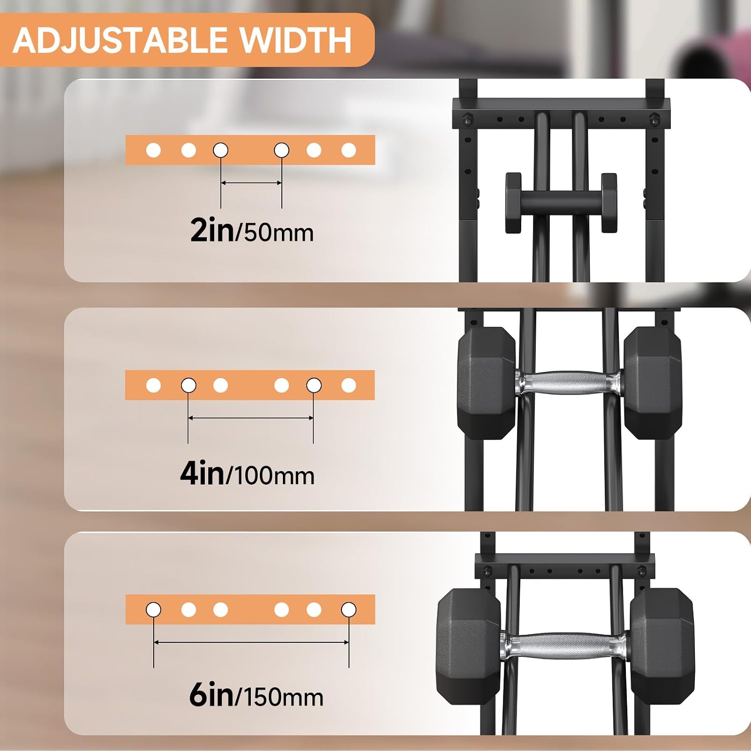 SYQ 3 Tier Adjustable Dumbbell Rack 20 IN Length Weight for Home Gym Storage Kettlebells & Free Weights Space-Saving Dumbbell Stand Only(Up to 550LB Capacity)