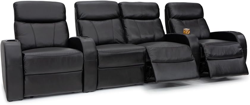 Seatcraft Rialto Home Theater Seating Black Row of 4 Middle Loveseat