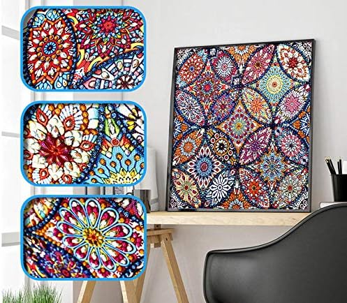 VETPW DIY 5D Mandala Diamond Art Painting Kit, Special Shaped DIY Diamond Rhinestone Painting Embroidery Pictures Cross Stitch Craft Arts for Home Wall Decor (30x30CM) - Image 3