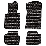 Furstil Automotive-Custom Fit Coco Car Mats Mercedes-Benz 1977-1985 w123 Sedan or Wagon 230 230E 240 240D 240TD 280 280E 280TE 300 300D 300TD Turbo Black Grey Dot-Four Piece