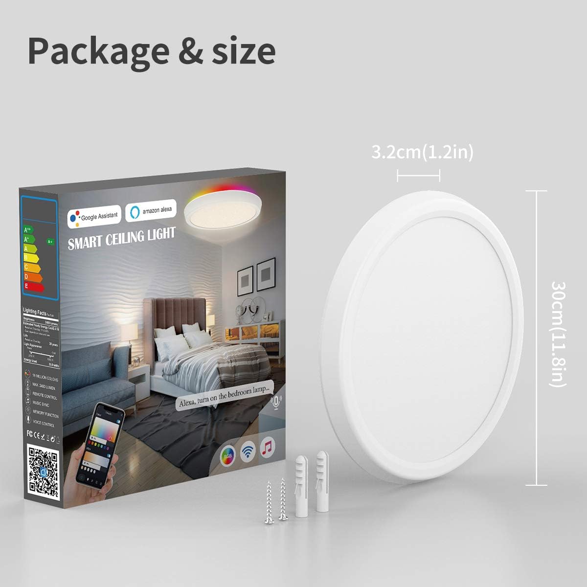 Exclusive Discount 70% Price LED Ceiling Light Flush Mount Oueand Dimmable Smart Light Fixture Compatible with Alexa Google Home WiFi, 2400LM Ambient shower Light Fixture for Bar Bathroom Bedroom Living Room,2700-6500K Adjustable One-Day Sale: Up to 60% Off LED Ceiling Light Flush Mount Oueand Dimmable Smart Light Fixture Compatible with Alexa Google Home WiFi, 2400LM Ambient shower Light Fixture for Bar Bathroom Bedroom Living Room,2700-6500K Adjustable