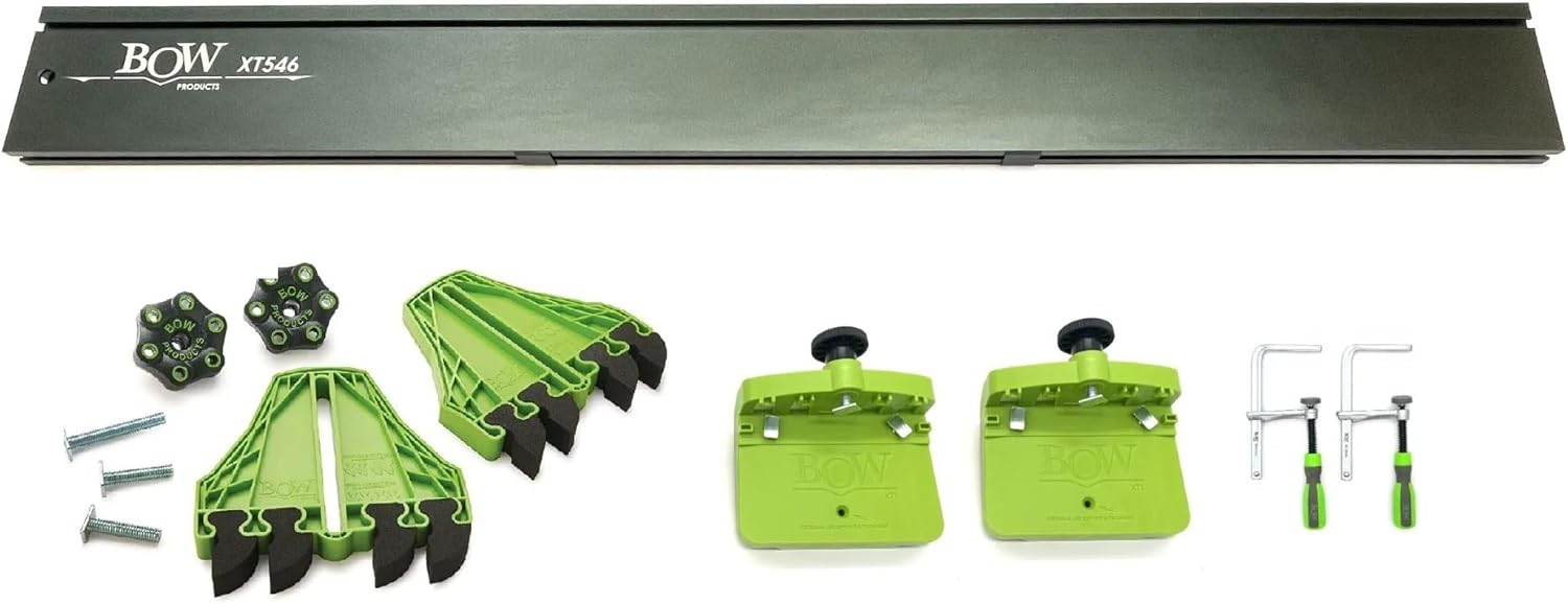 BOW Products Ultimate Table Saw XTENDER Fence & Safety Kit - Includes 46” XT XTENDER Fence, 2-XT1 Support Feeds, 2-XT2 T-Track Clamps, and 2-FP4 FencePRO Featherboards