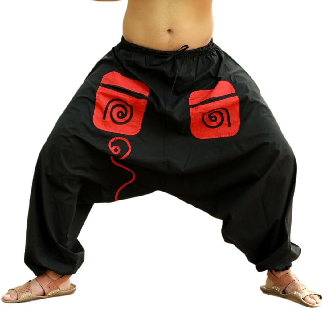 SARJANA HANDICRAFTS Men's Cotton Pockets Harem Yoga Baggy Genie Hippie Pants - Image 3