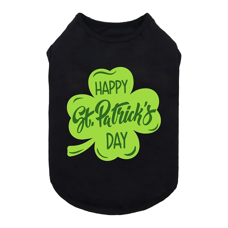 Camiseta para Cães e Gatos Pequenos Fitwarm em Algodão Respirável, Preta e Verde, Tamanho Small