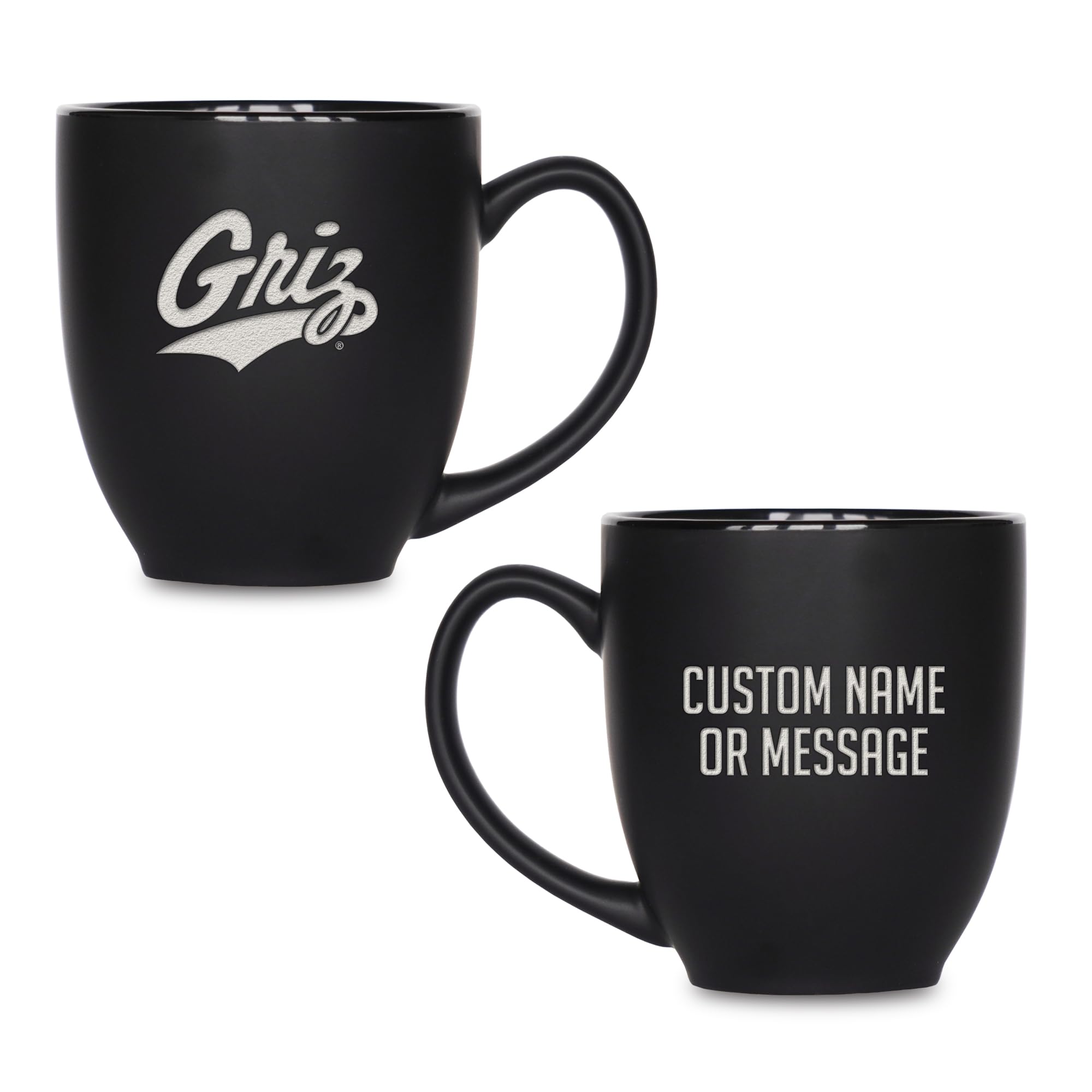 Rico Industries NCAA Primary 15-Oz Personalized Matte Black Bistro Mug - for Hot or Cold Drinks