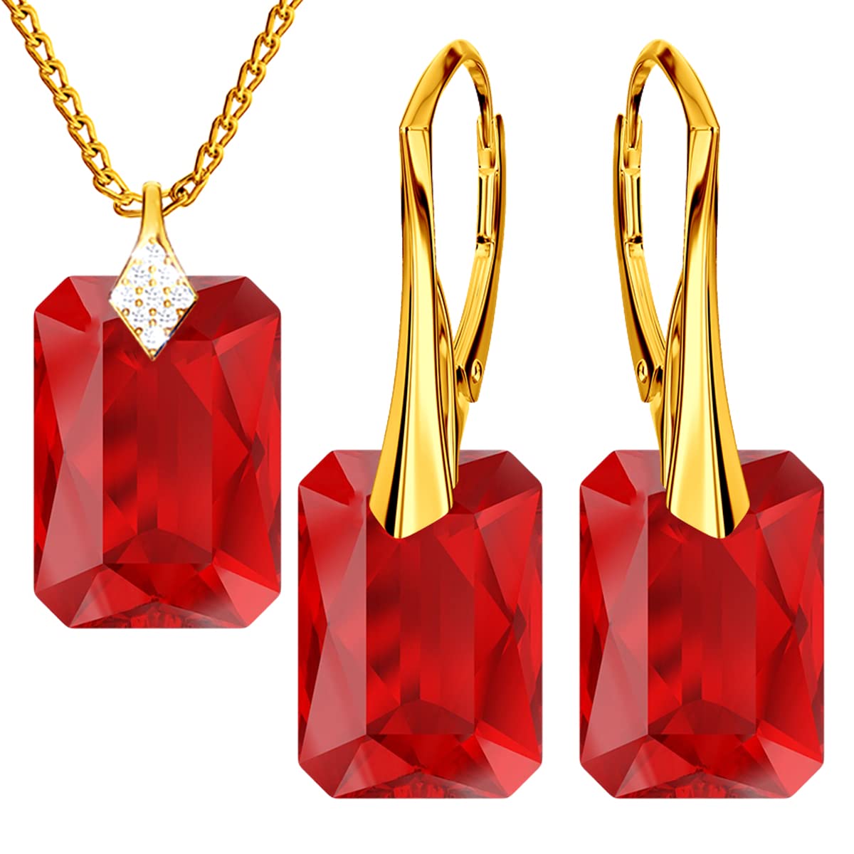 Cierre de solapa, pendientes de bisutería, collar de plata 925, juego de joyas para regalo de cumpleaños para novia, mujer y niña, juego de joyas para mujeres, Plata de ley,