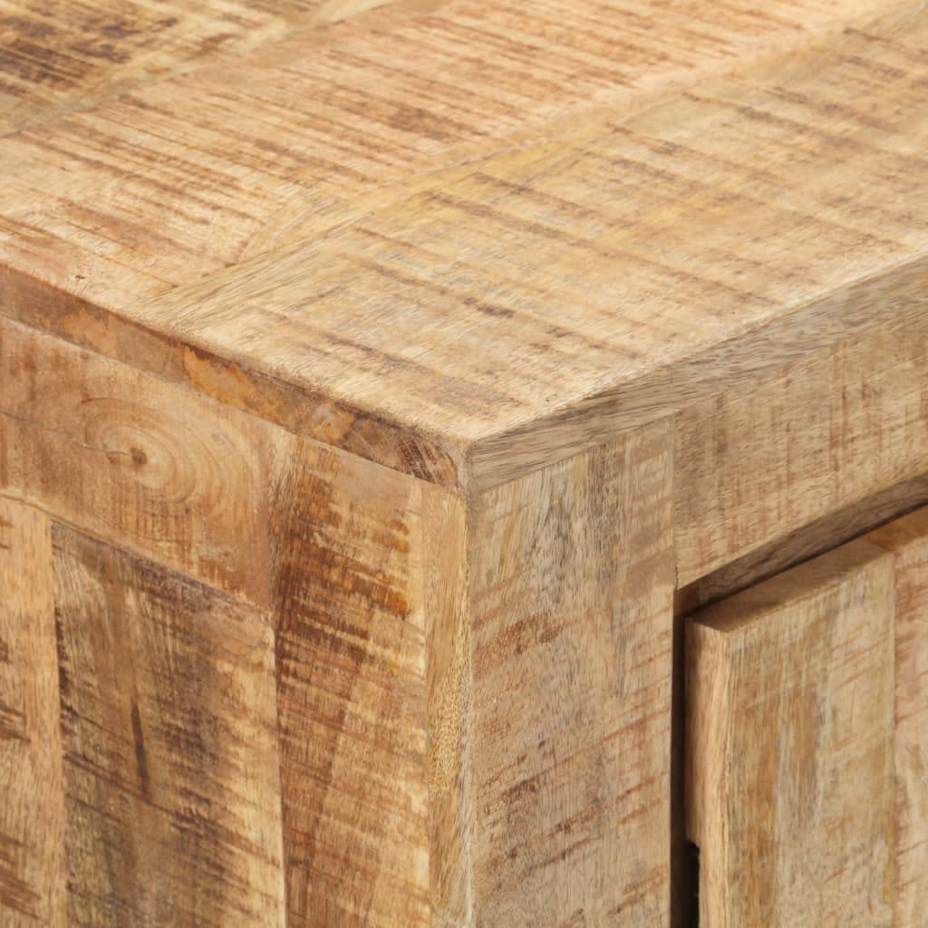 Buffet en bois de manguier 175 x 40 x 75 cm - Bois massif brut - Design moderne pour salon, chambre à coucher, couloir, cuisine - Avec 3 tiroirs et 2 portes - Robuste et durable