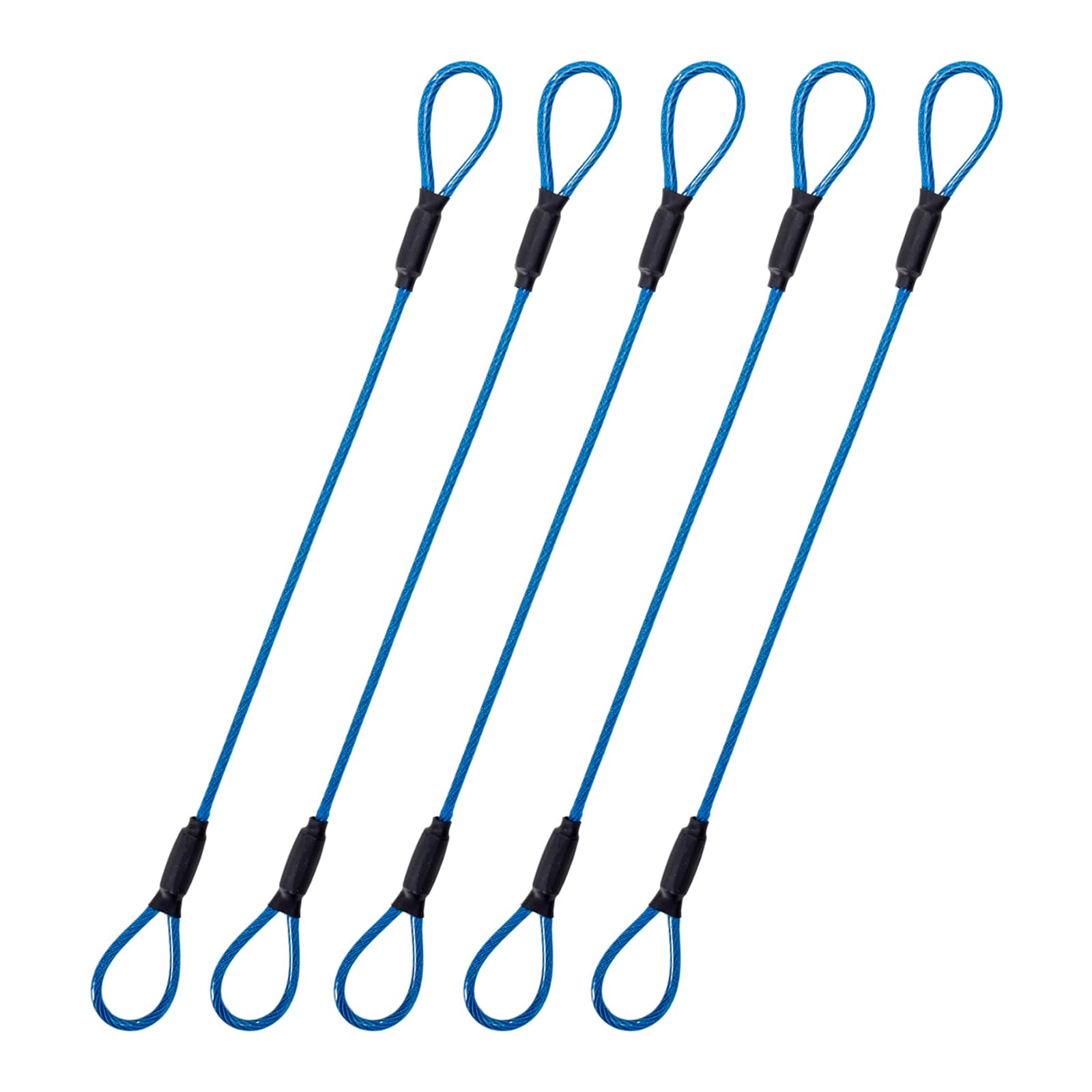 Cuerda corta de acero inoxidable con bucles de alta resistencia y vinilo azul