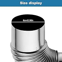 Vista 2 de Eagles Paquete de 2 codos de tubo de estufa (90+45 grados), codo de horno, chimenea de acero inoxidable para acampar al aire libre, accesorios