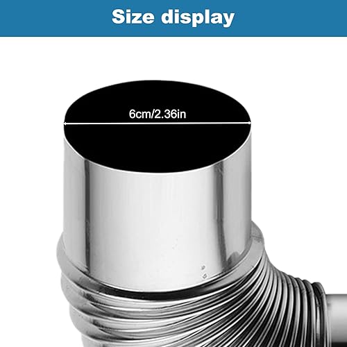 Miniatura 2 de Eagles Paquete de 2 codos de tubo de estufa (90+45 grados), codo de horno, chimenea de acero inoxidable para acampar al aire libre, accesorios de