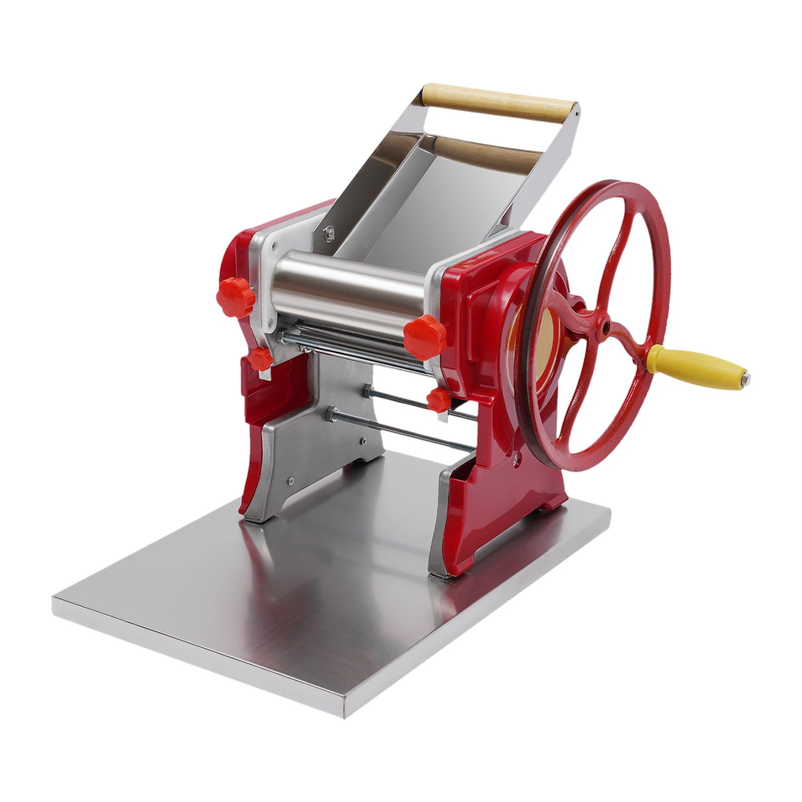 Máquina de pasta manual, máquina de pasta de acero inoxidable, prensa manual de fideos, cortador de pasta manual, se puede utilizar para hacer espaguetis, macarrones, utensilios de cocina rojo