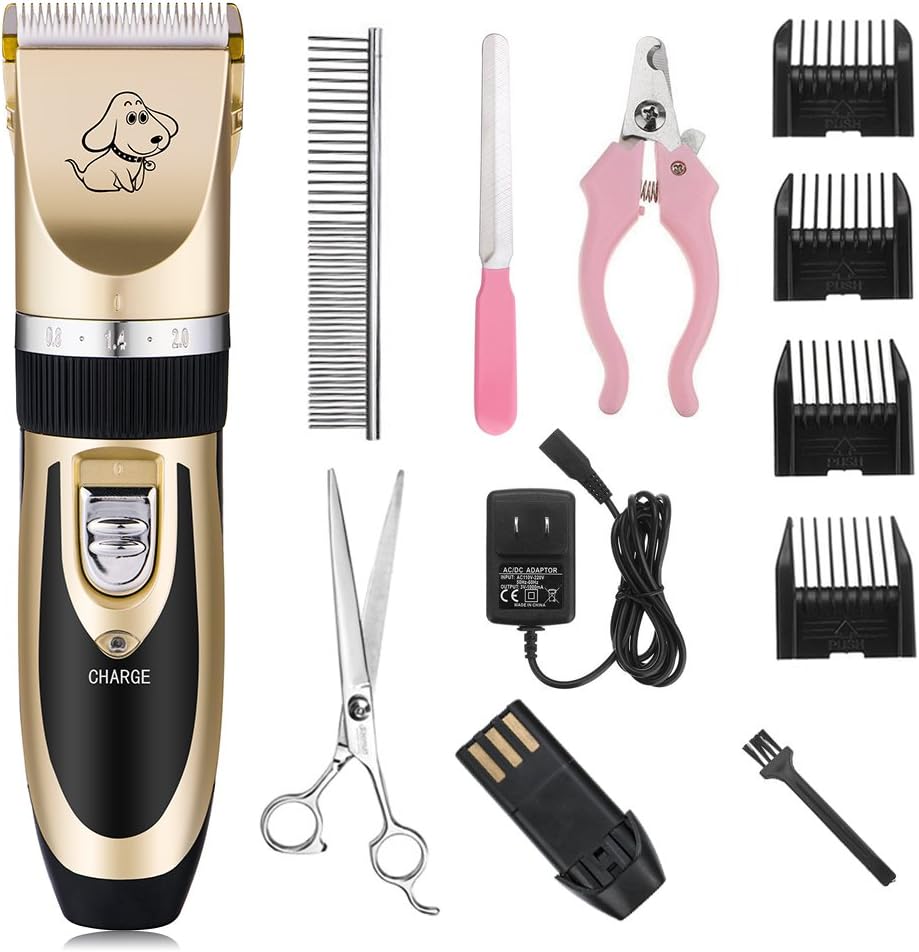 Pet Hair Clippers Kits, SUNUNICO Low Noise Rechargeable