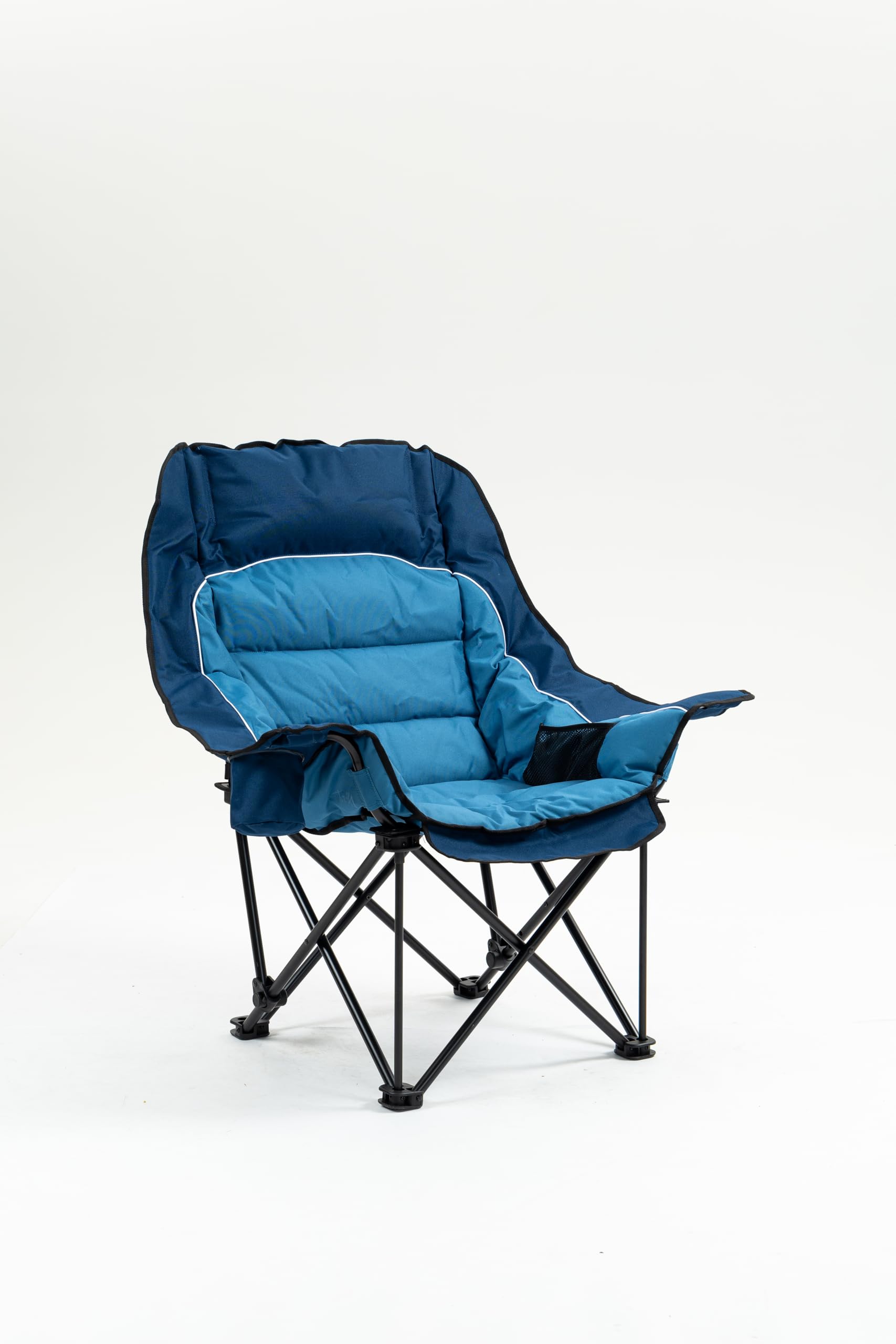 Dowinx Oversized Extra Large Camping Chair for Adults, Lawn Chairs, Folding, 3 Levels Adjustable Padded Camping Chair, Heavy-Duty 600D Oxford Cloth, with Cup Holder, 400 Pound Capacity