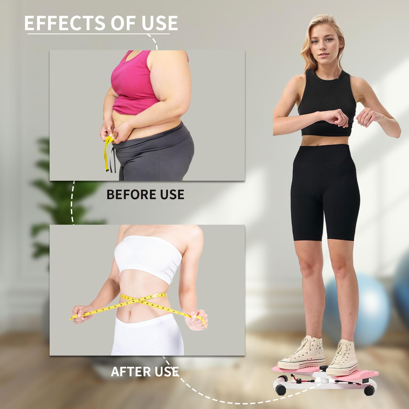 Waist Twist Disc, wielofunkcyjny trenażer z linkami do ściągania i podwyższoną strukturą stopy, do wzmocnienia talii, bioder i pleców