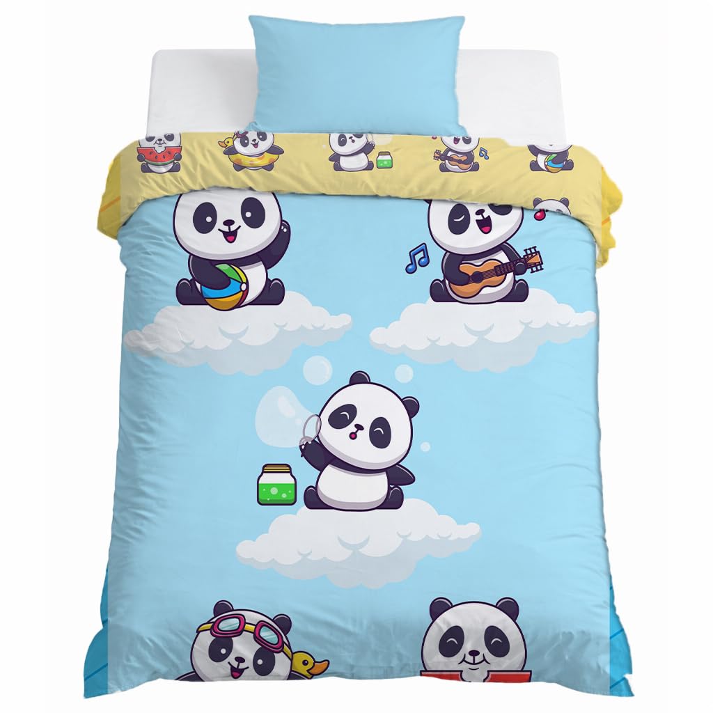 Home Plus Studio Polycotton Reversible Dohar Toddler Size | Ac Quilt for Babies | Infants - New Born Blanket | Soft Light-Weight Bed Blanket 0-4 Years Kids (100Cm X 150Cm - Panda)-image-13