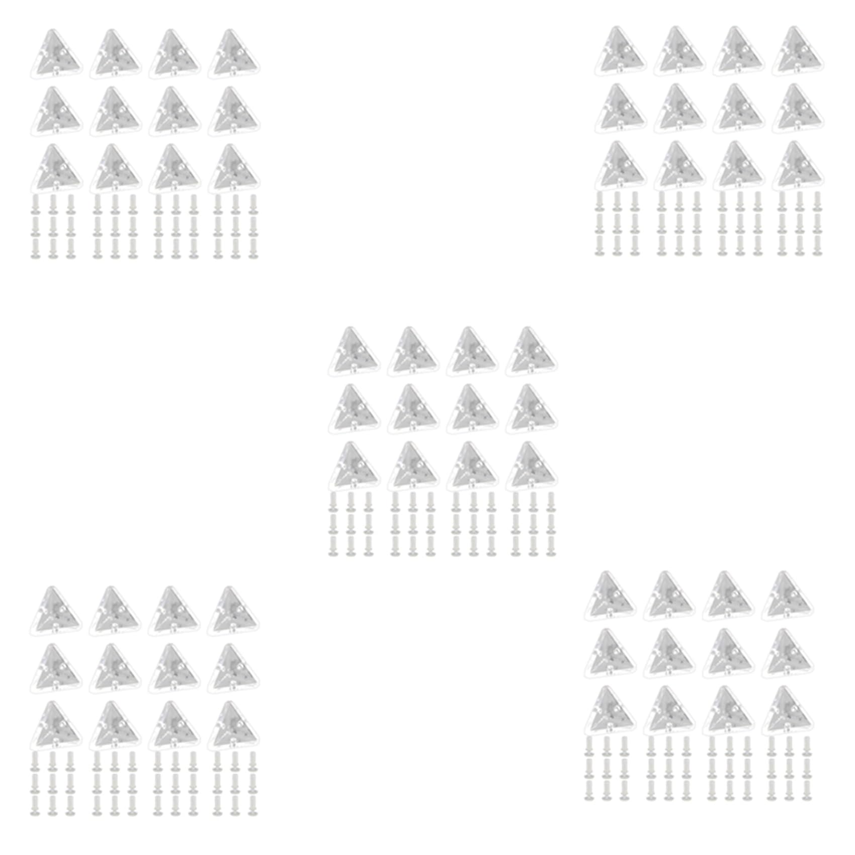 Jnchdghwa Transparent 60Pcs Acrylic Corner Brackets With Semi Screws Clear 3-Hole Right Angle Joint Brace Brackets