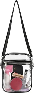 Clear Messenger Bag, borsa trasparente per donna e uomo, borsa a tracolla trasparente con tracolla regolabile, adatta per eventi sportivi da concerto