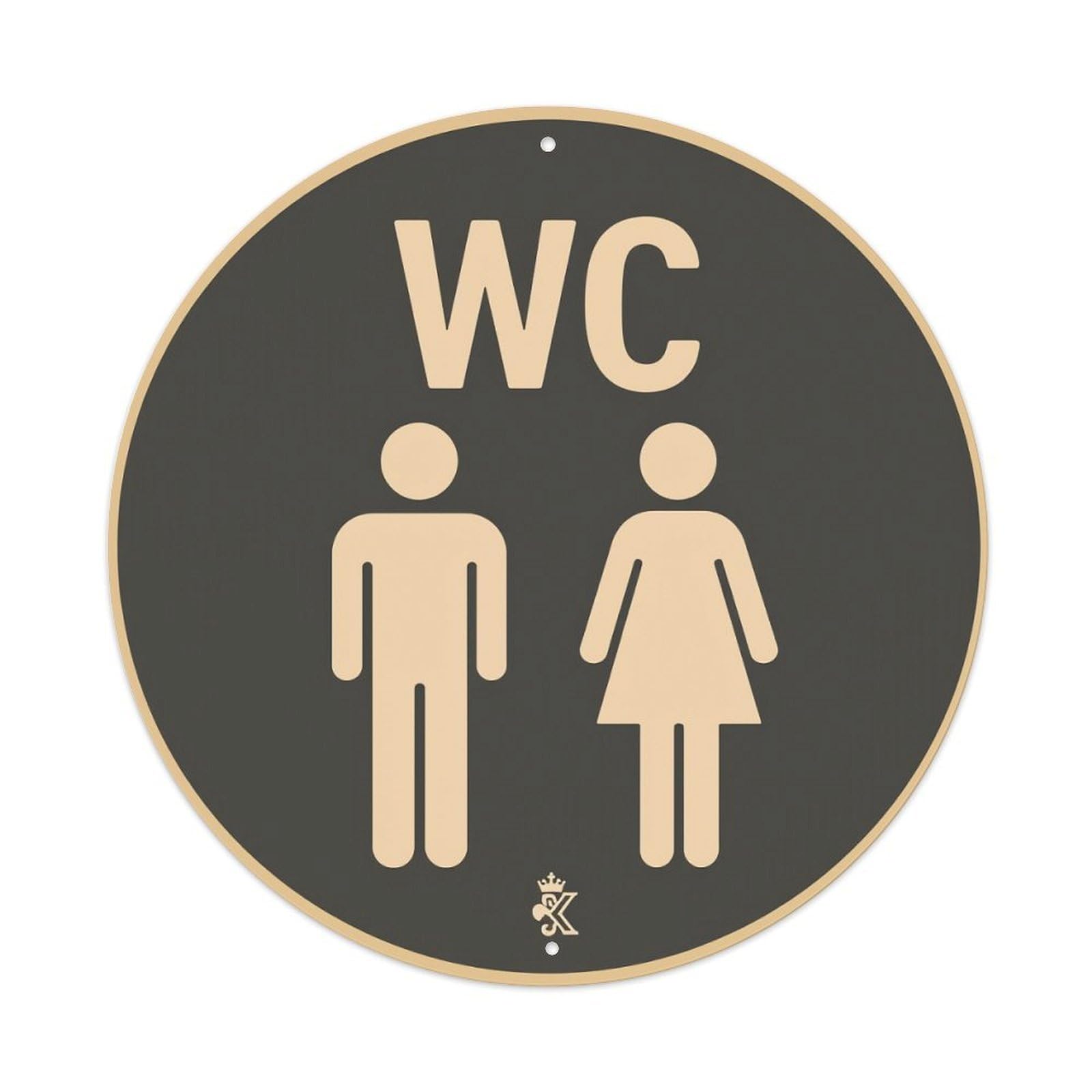 Wc Symbol Male Female Icon Round Tin Sign Vintage Metal Poster Retro Bar, Home, Man Cave, Kitchen, Laundry Room Wall Art Decor Gift 8x8Inch