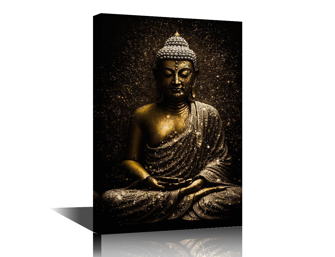 TISHIRON Buddha Statue Canvas Printing Wall Art House Wall Decoration Art Work for Wall Decor Living Room Zen Theme Pictures for Bedroom Wall Decor Framed Ready to Hang 24" Wx36 Hx1 Panel