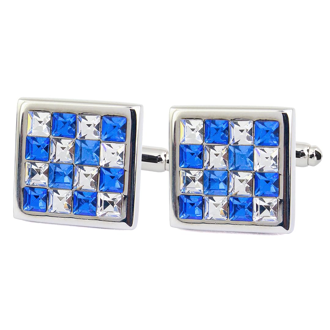 Sapphire and Crystal Cufflinks for Men-image-13