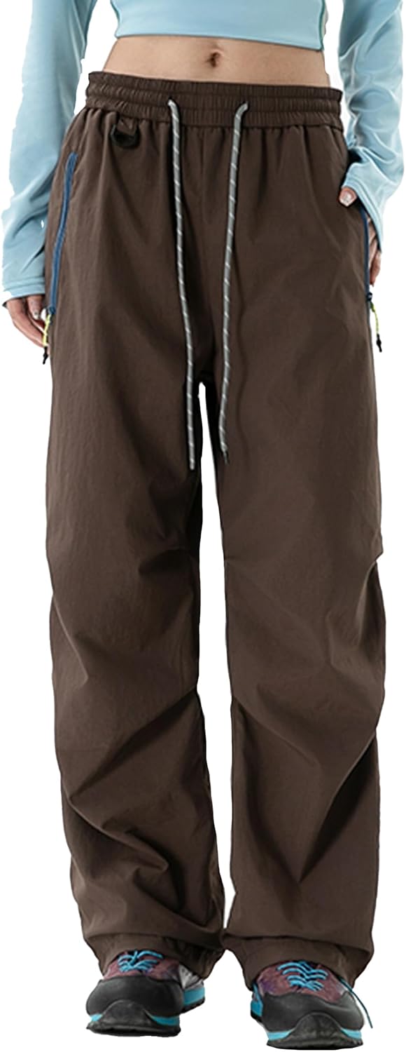 FEOYA Hiking Pants Women Wide Leg Parachute Bottoms | Foot Drawstrings,Windproof,Outdoor Camping Travel