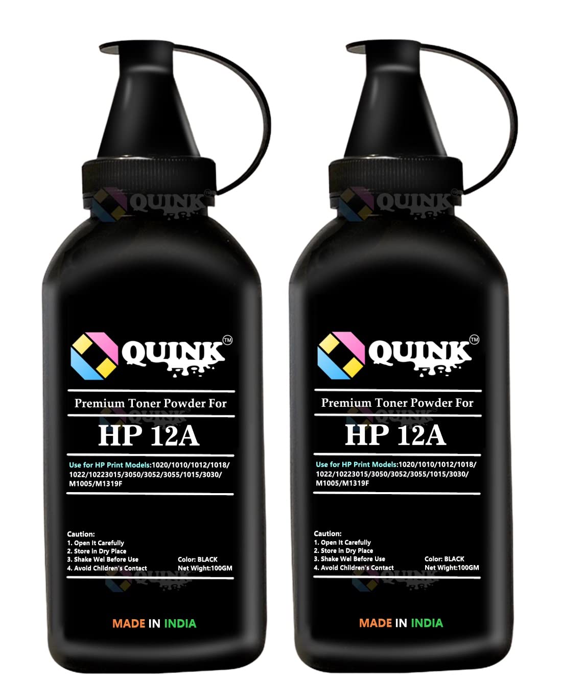 QUINK 12A Toner Powder for HP12A Toner Cartridge for Laserjet Printer 1020 1010 1012 1018 1022 1022 3015 3050 3052 3055 1015 3030 m1005 m1319f (200GM)