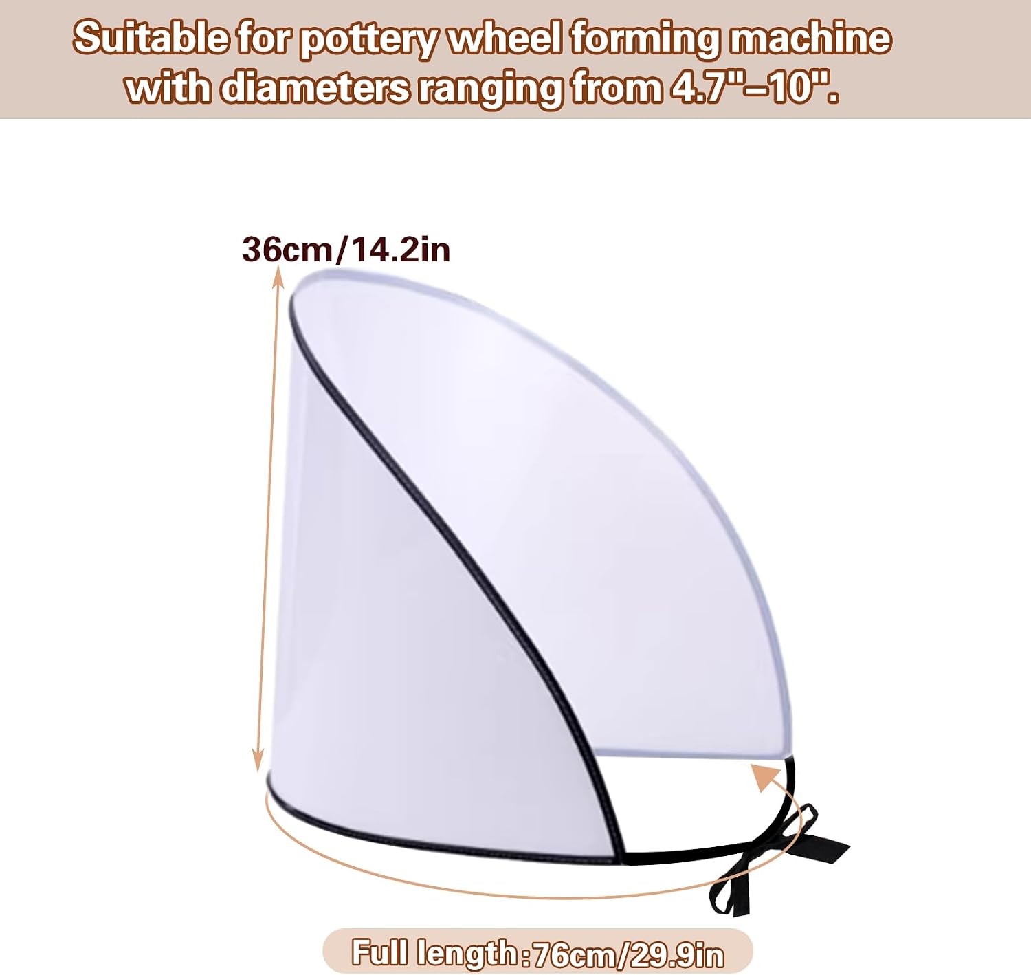 Clay Screen for Pottery Tool, 14" High Ceramic Splash Protection Shield, Anti-Splash Embryos Shield for Pottery Wheel Forming Machine