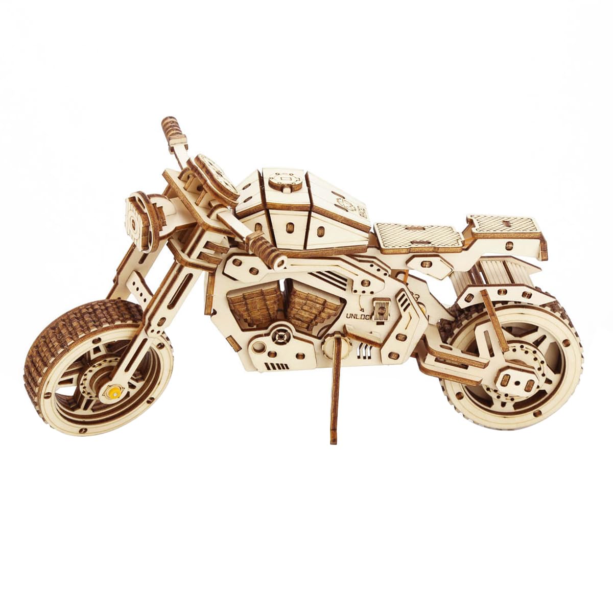 ieron Wooden Off-road Motorcycle Model kit For Adult,3D Puzzle Model Building Kits For Teens and Adults, Metallic Black - Image 2