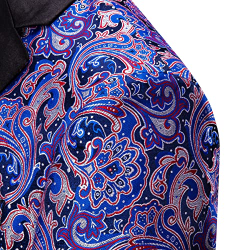 Image of Barry.Wang Blazer for Men Paisley Sport Coat Lightweight Suit Jacket Regular Tuxedo Flower Mardi Gras Carnival Gift