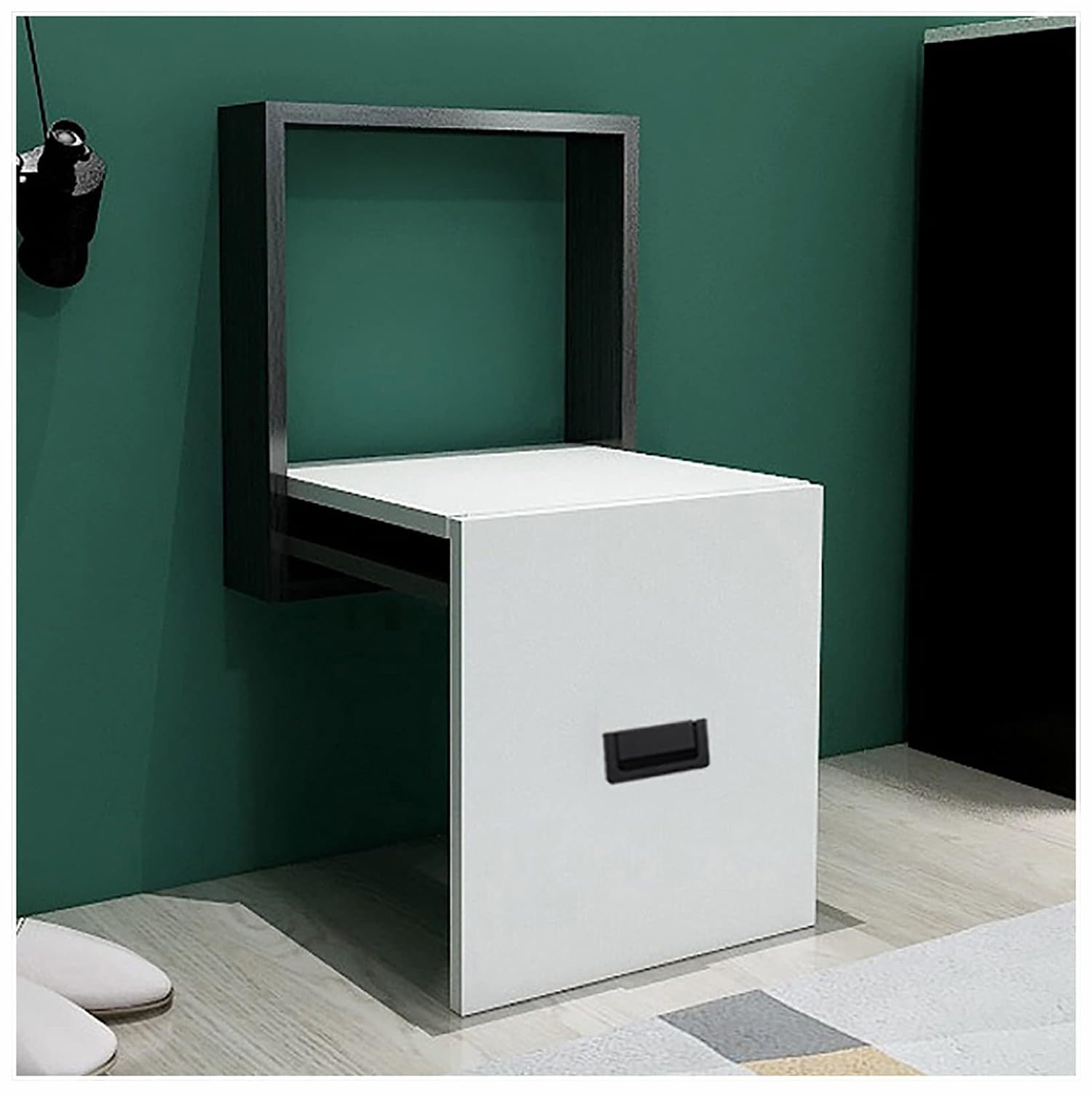 MYUYEE Folding Chair Wall-Mounted, Invisible Shoe Changing Stool, Solid Wood Wall Mounted Shoe-Changing Stool,Wall Mounted Entryway Stool Bench,120Kg Carrying For Bedroom/Foyer(A-Size)