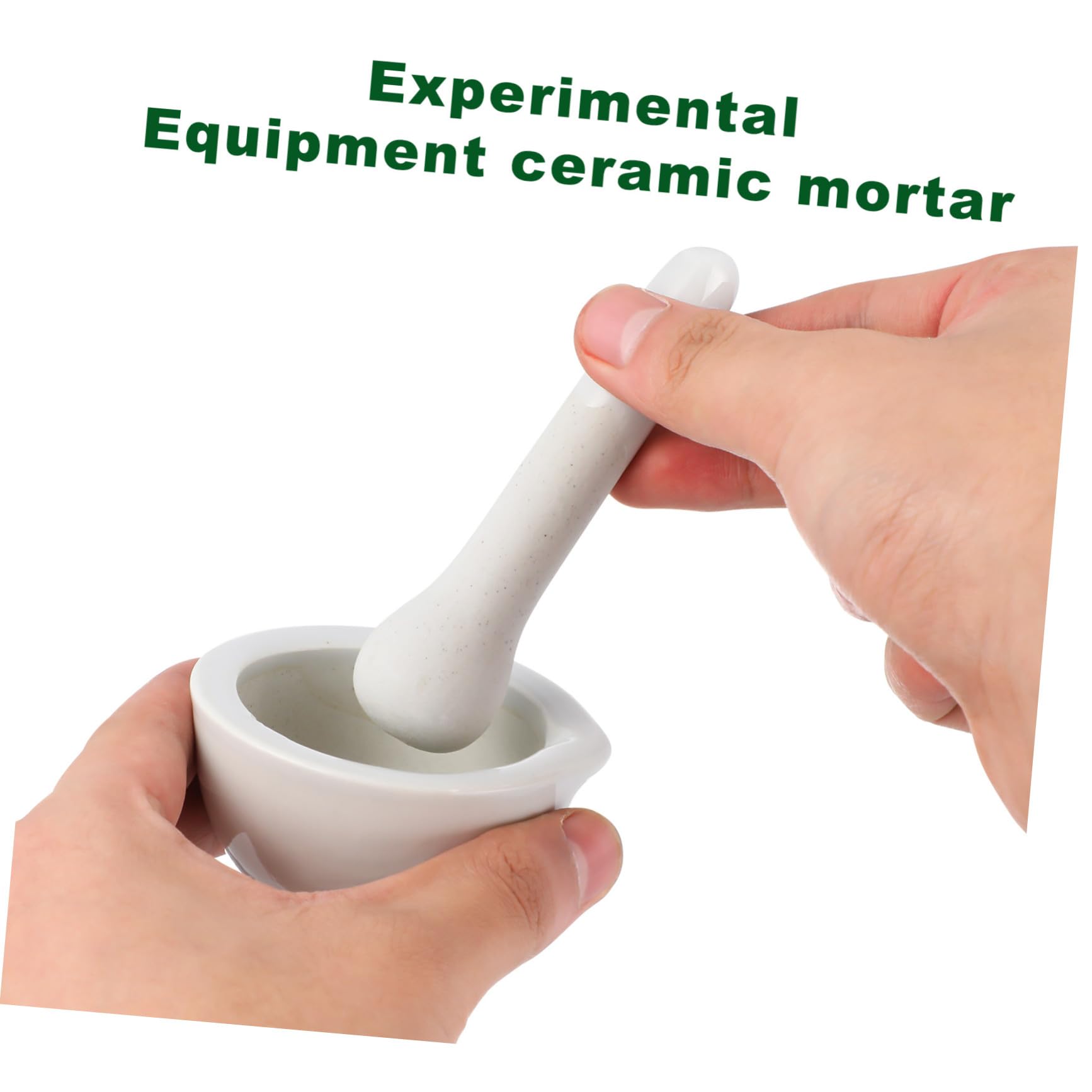 Juego de 2 Morteros de Porcelana Redondos para Moler Especias y Medicinas Acabado Artesanal y Diseño Elegante para Cocina y Uso Científico