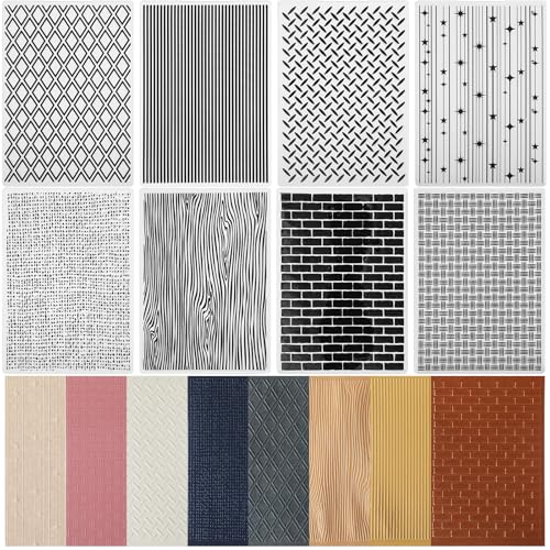 Geiserailie 8 Pcs Embossing Folders 2d/3D Embossing Machine Template Paper Card Folder for DIY Making Flower Scrapbook Photo Album Craft Decoration 5.9 x 4.1/6.9 x 4.9 Inch (Vintage Style)