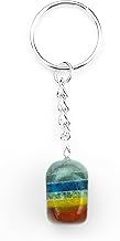 REMEDYWALA Charged Energized 7 Chakra Tumble Keychain | 7 Chakra Tumble Stone Keychain for Women and Men