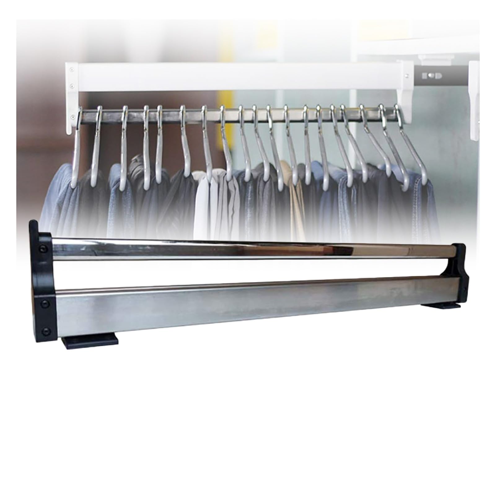 Porte-pantalons coulissant réglable 30-80 cm en acier inoxydable
