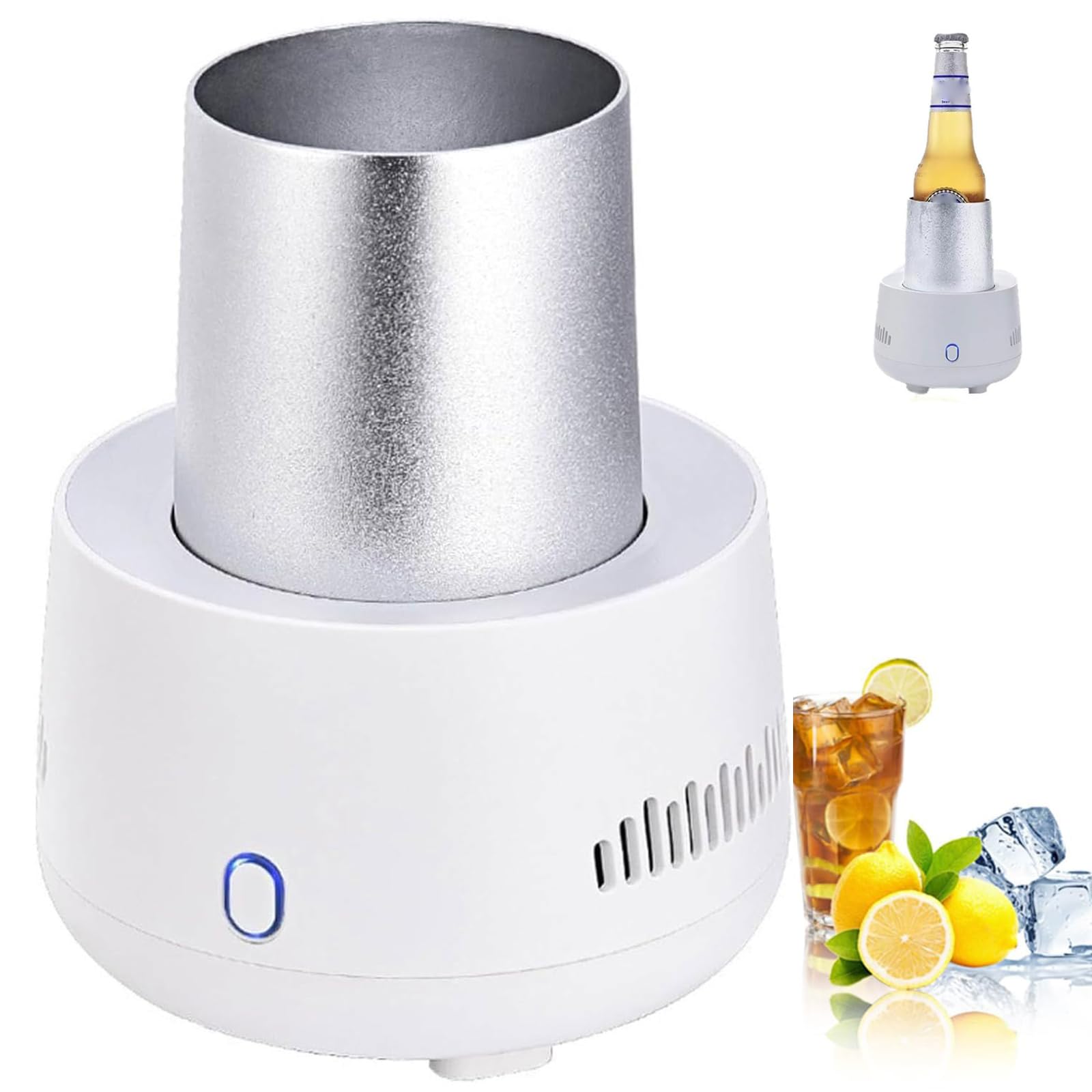 Chłodziarka do Kubka Elektryczna, Mini Schładzacz Napojów, Kubek Alu 300 ml