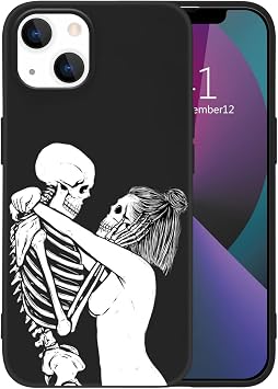 Aesthetic Case Compatible with iPhone SE 2020/iPhone 7/iPhone 8 for Girls Women Children Skeleton Print, Full Protective Liquid Silicone Soft TPU Rubber Protective Phone Cover for Men&Women